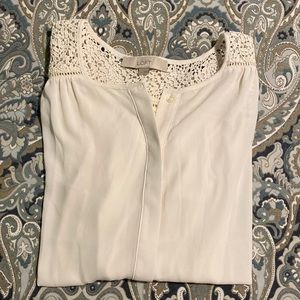Loft Sheer White Flowy Top